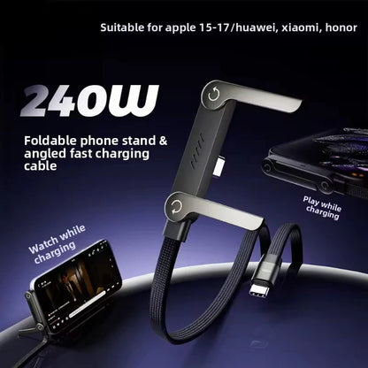Câble de charge rapide ( 240W) 2 en 1 avec support de téléphone intègré
