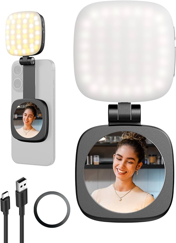 Mini ring light avec miroir