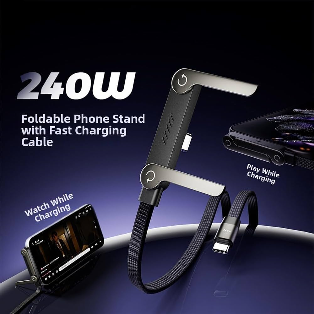 Câble de charge rapide ( 240W) 2 en 1 avec support de téléphone intègré