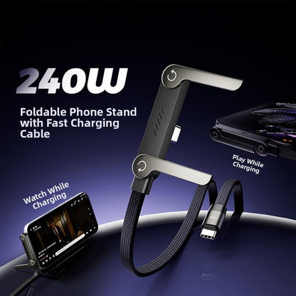 Câble de charge rapide ( 240W) 2 en 1 avec support de téléphone intègré