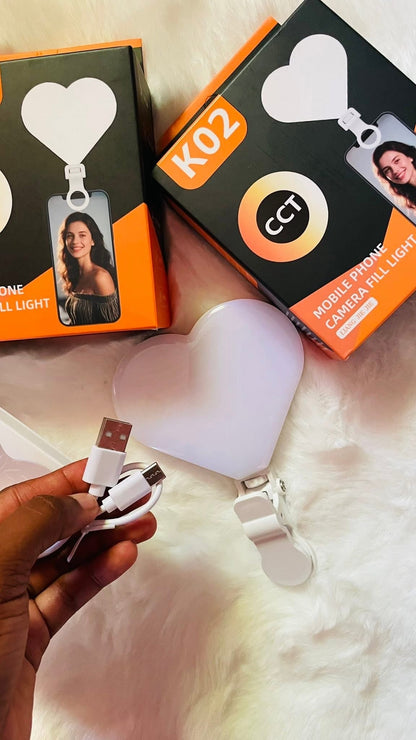 Mini Led portable en forme de coeur