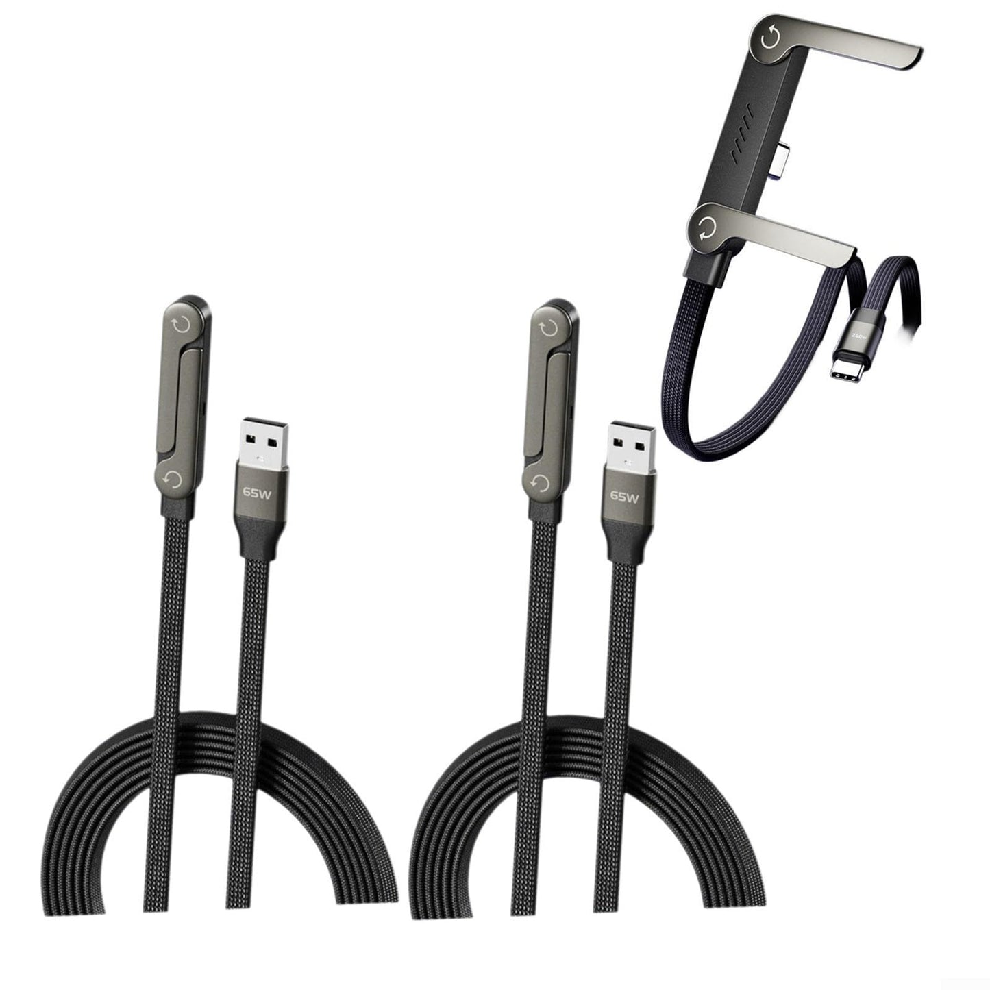Câble de charge rapide ( 240W) 2 en 1 avec support de téléphone intègré