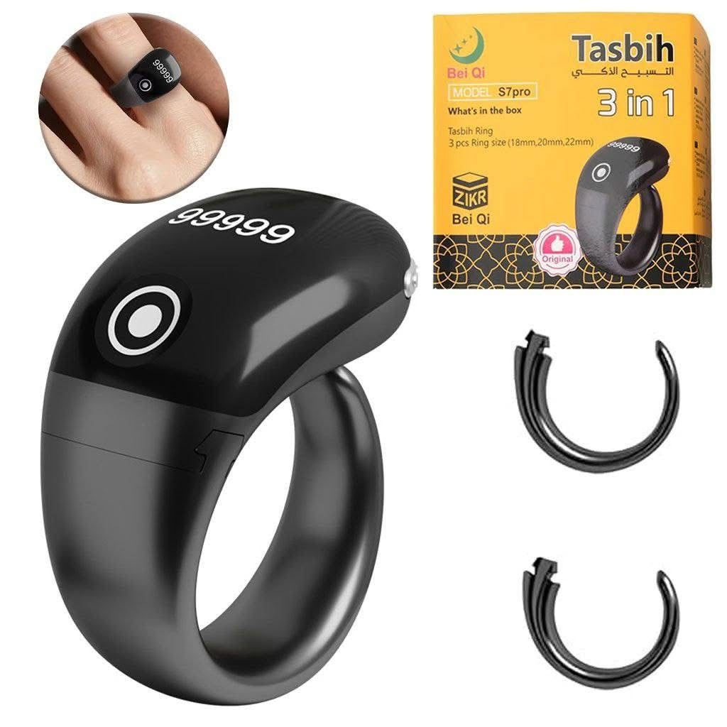 Bague intelligente tasbih 3 en 1 avec 3 anneaux
