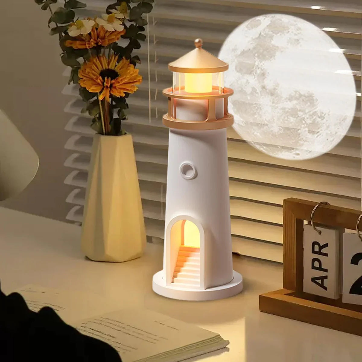 Lampe décorative  avec projection lune et Bluetooth speaker