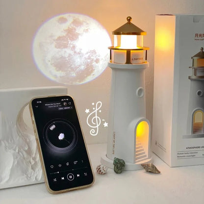 Lampe décorative  avec projection lune et Bluetooth speaker