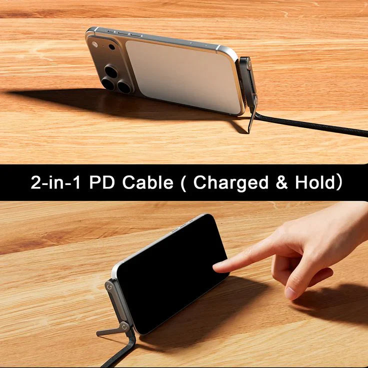 Câble de charge rapide ( 240W) 2 en 1 avec support de téléphone intègré