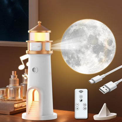 Lampe décorative  avec projection lune et Bluetooth speaker