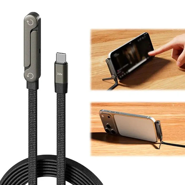 Câble de charge rapide ( 240W) 2 en 1 avec support de téléphone intègré